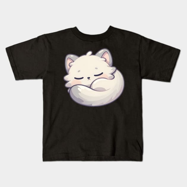 Sleeping Kitten Bliss - Peaceful Feline Nap Art Kids T-Shirt by Umbrella Studio